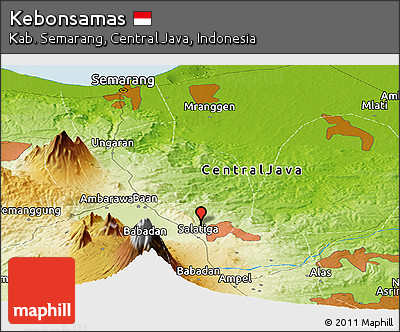 Physical Panoramic Map of Kebonsamas