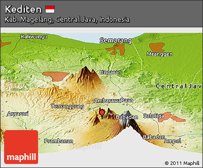 Physical Panoramic Map of Kediten