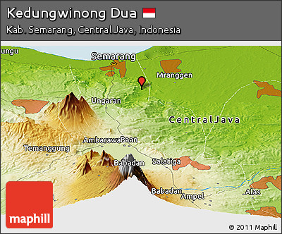Physical Panoramic Map of Kedungwinong Dua