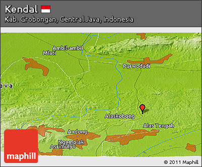 Physical Panoramic Map of Kendal