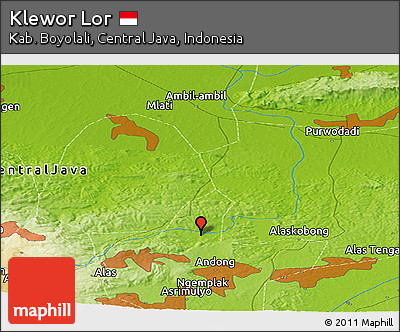 Physical Panoramic Map of Klewor Lor