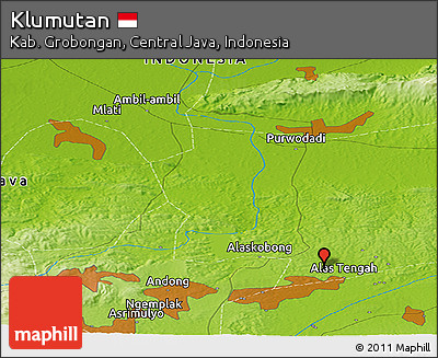 Physical Panoramic Map of Klumutan