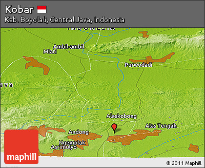 Physical Panoramic Map of Kobar