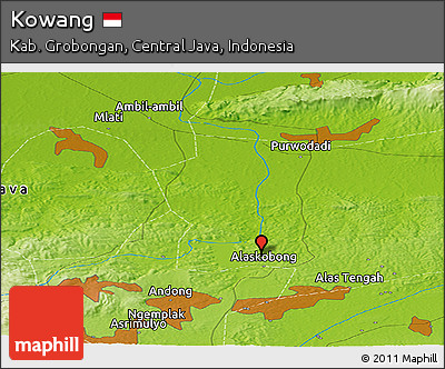 Physical Panoramic Map of Kowang