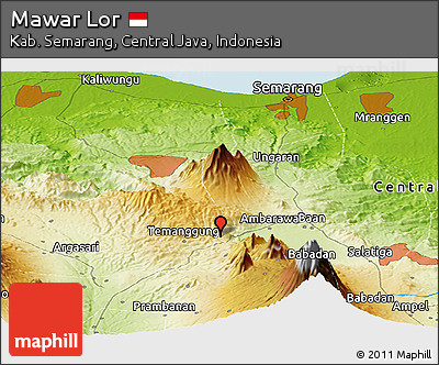 Physical Panoramic Map of Mawar Lor