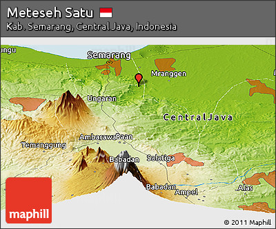 Physical Panoramic Map of Meteseh Satu