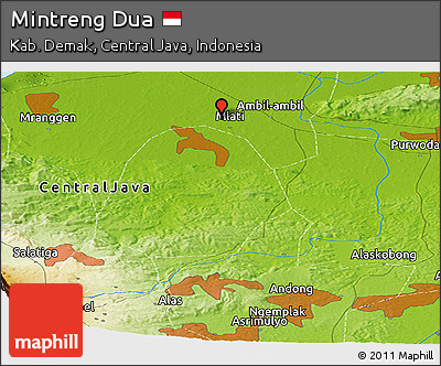 Physical Panoramic Map of Mintreng Dua