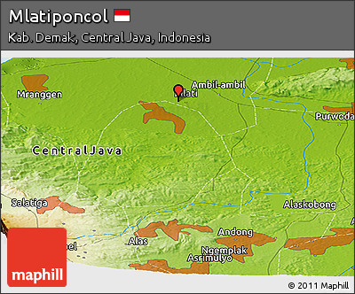 Physical Panoramic Map of Mlatiponcol