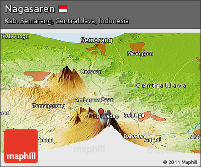 Physical Panoramic Map of Nagasaren