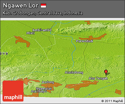 Physical Panoramic Map of Ngawen Lor