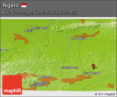 Physical Panoramic Map of Ngelo