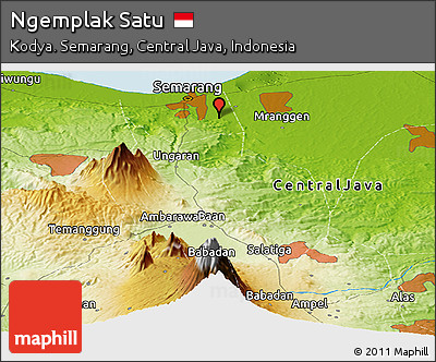 Physical Panoramic Map of Ngemplak Satu
