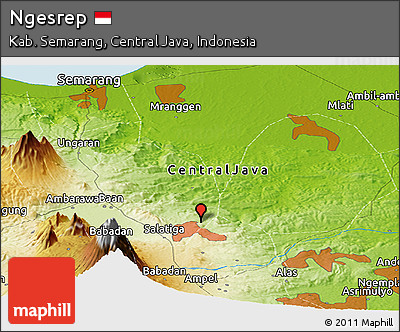 Physical Panoramic Map of Ngesrep