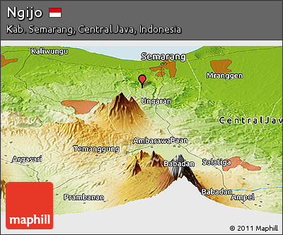 Physical Panoramic Map of Ngijo