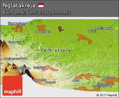 Physical Panoramic Map of Nglatakreja