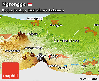 Physical Panoramic Map of Ngronggo