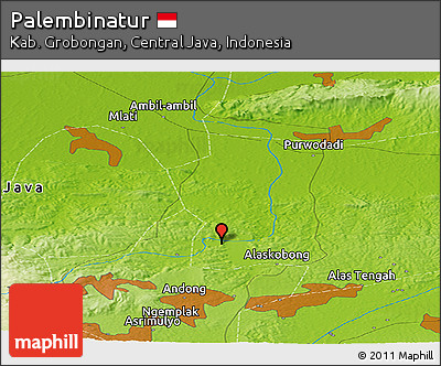 Physical Panoramic Map of Palembinatur