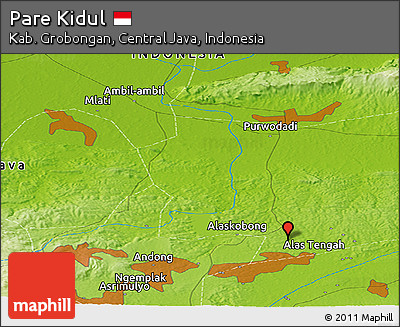 Physical Panoramic Map of Pare Kidul