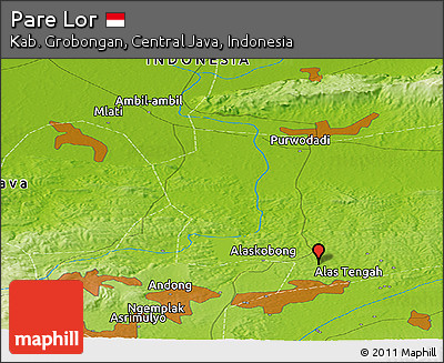 Physical Panoramic Map of Pare Lor