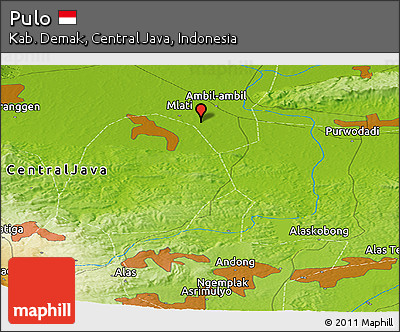 Physical Panoramic Map of Pulo