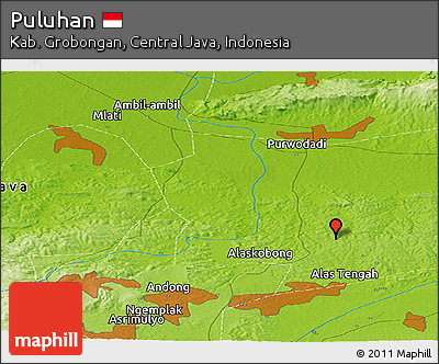 Physical Panoramic Map of Puluhan