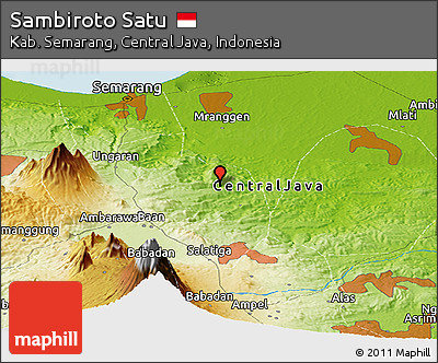Physical Panoramic Map of Sambiroto Satu