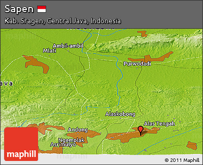 Physical Panoramic Map of Sapen