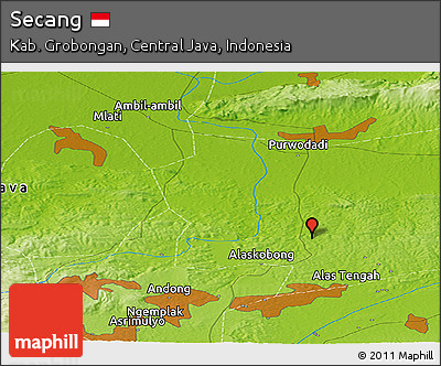 Physical Panoramic Map of Secang