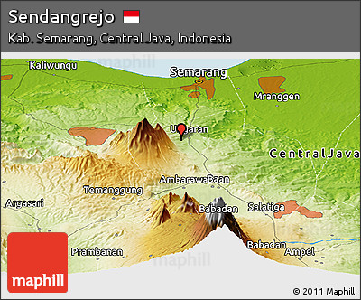 Physical Panoramic Map of Sendangrejo