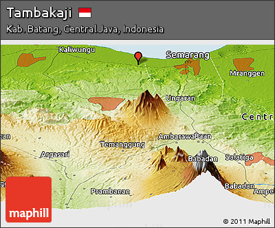 Physical Panoramic Map of Tambakaji