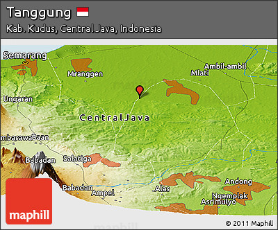 Physical Panoramic Map of Tanggung