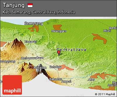 Physical Panoramic Map of Tanjung