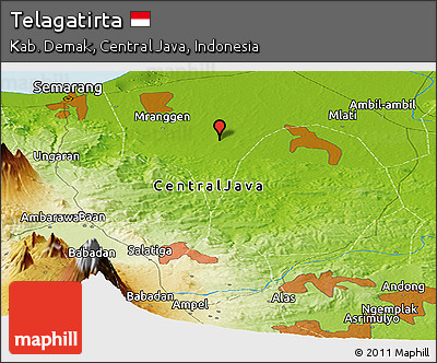 Physical Panoramic Map of Telagatirta