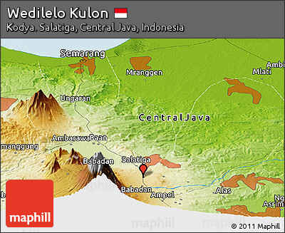 Physical Panoramic Map of Wedilelo Kulon