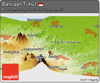 Physical Panoramic Map of Bancaan Timur