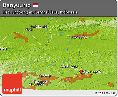 Physical Panoramic Map of Banyuurip