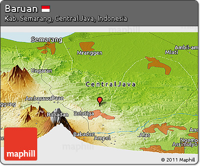 Physical Panoramic Map of Baruan