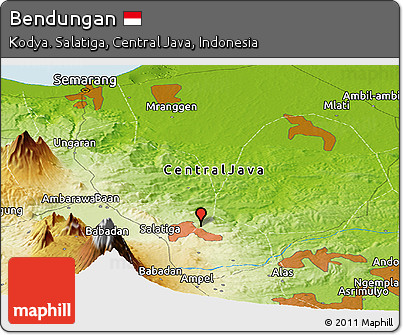 Physical Panoramic Map of Bendungan