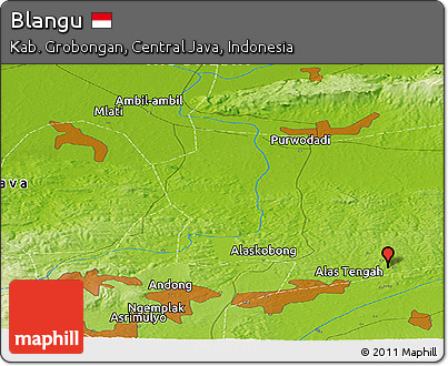 Physical Panoramic Map of Blangu