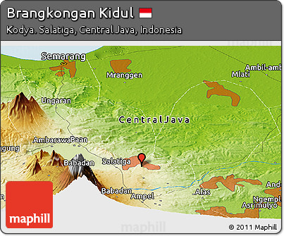 Physical Panoramic Map of Brangkongan Kidul