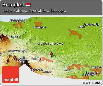 Physical Panoramic Map of Brungkel