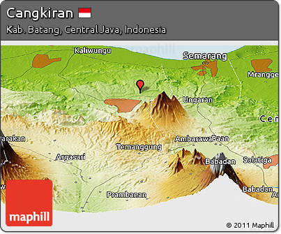 Physical Panoramic Map of Cangkiran