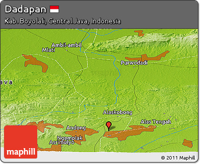 Physical Panoramic Map of Dadapan
