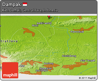 Physical Panoramic Map of Dampak