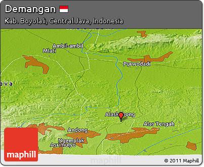 Physical Panoramic Map of Demangan