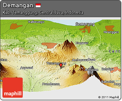 Physical Panoramic Map of Demangan