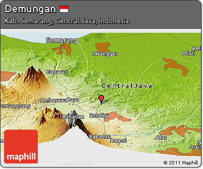 Physical Panoramic Map of Demungan