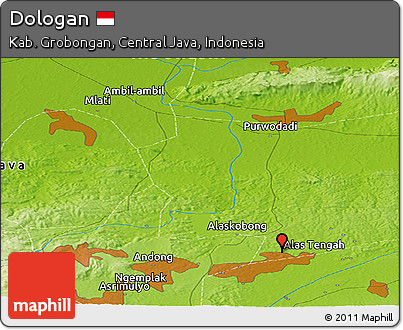 Physical Panoramic Map of Dologan