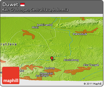 Physical Panoramic Map of Duwet