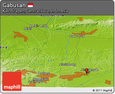 Physical Panoramic Map of Gabusan